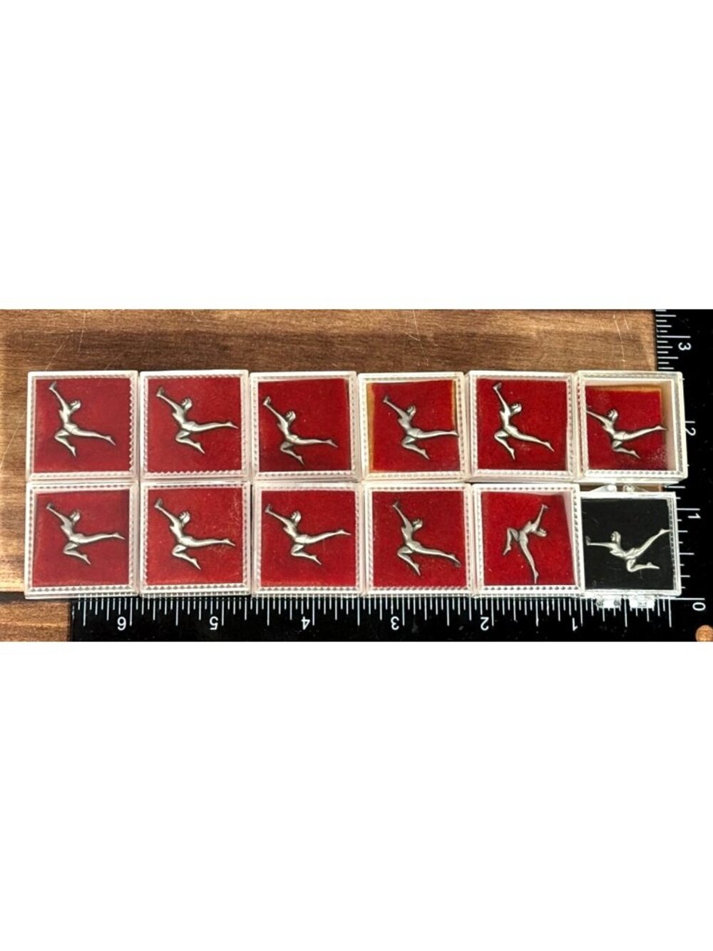 MIXED Lot of 12 Vintage Gymnastics Lapel Pins Clutch Back Award Pins NOS